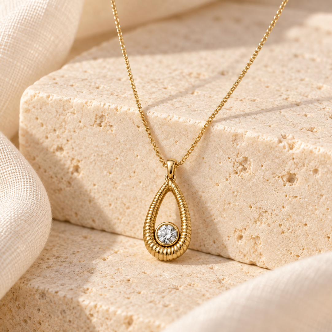The Esme Diamond Necklace - 14K Gold Vermeil or Sterling Silver Diamond Necklace