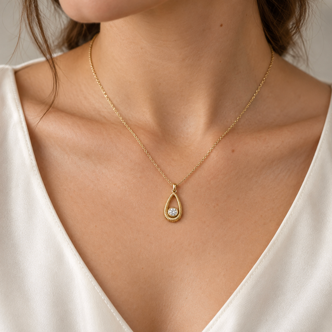 The Esme Diamond Necklace - 14K Gold Vermeil or Sterling Silver Diamond Necklace