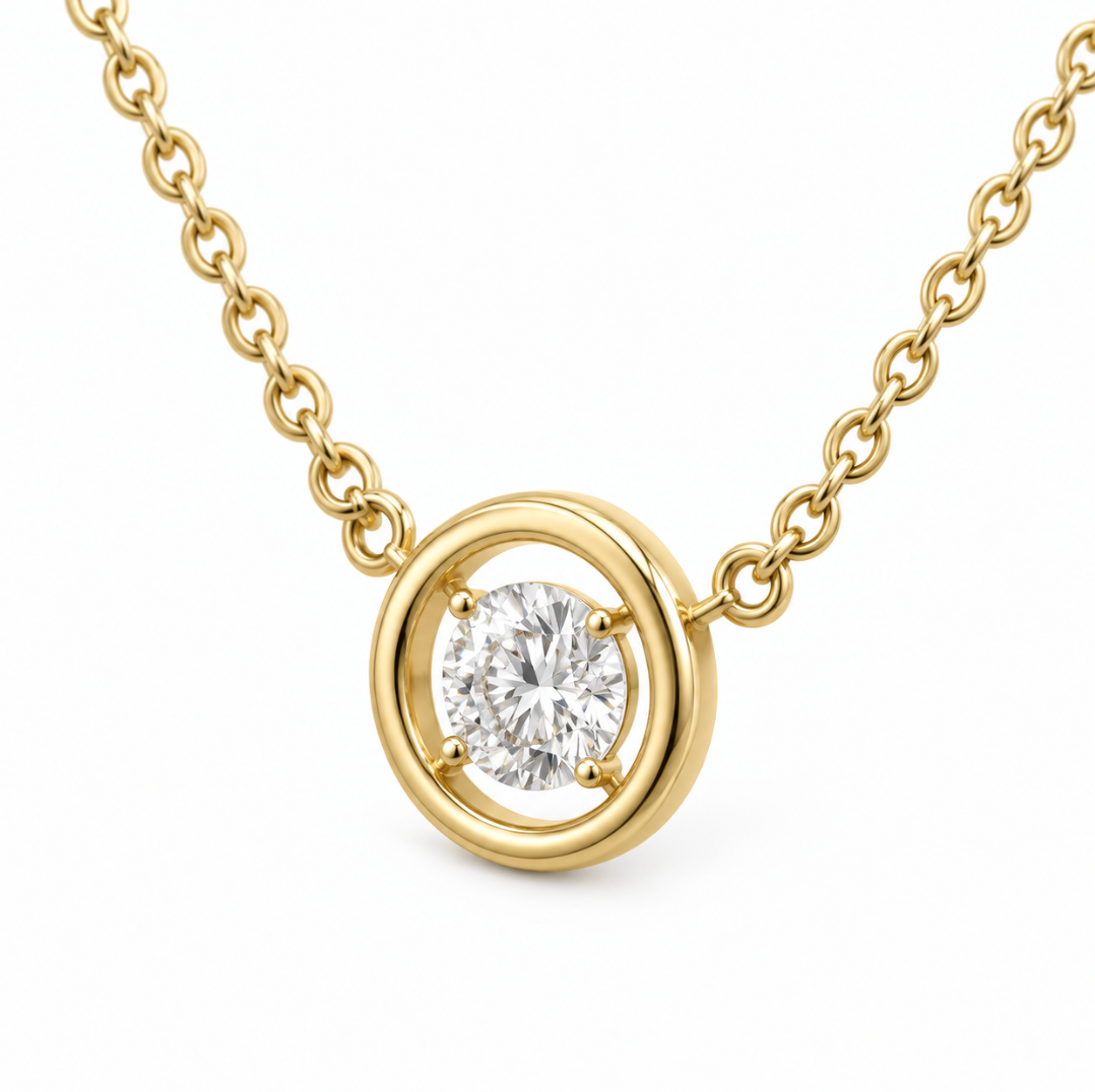 The Halie Diamond Necklace - 14K Gold Vermeil or Sterling Silver Diamond Necklace