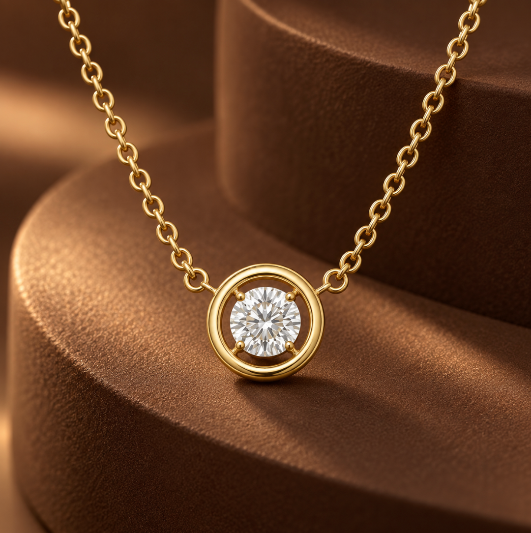 The Halie Diamond Necklace - 14K Gold Vermeil or Sterling Silver Diamond Necklace