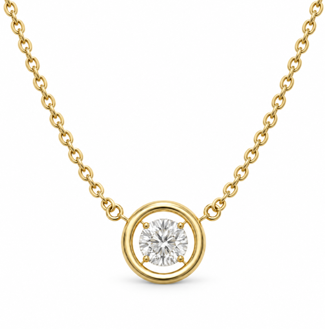 The Halie Diamond Necklace - 14K Gold Vermeil or Sterling Silver Diamond Necklace