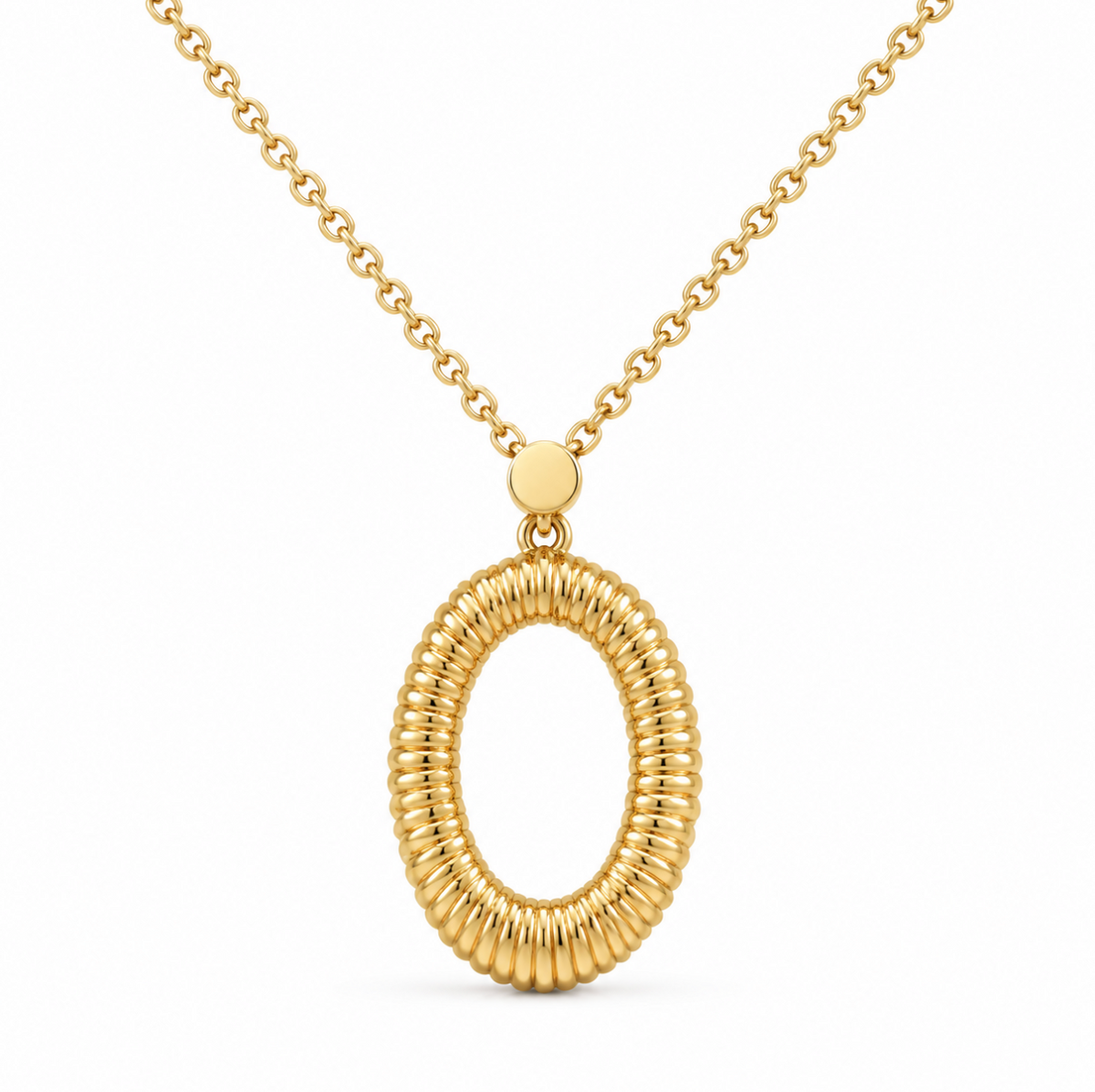 The Kala Ridged Necklace - 14K Gold Vermeil or Sterling Silver Necklace