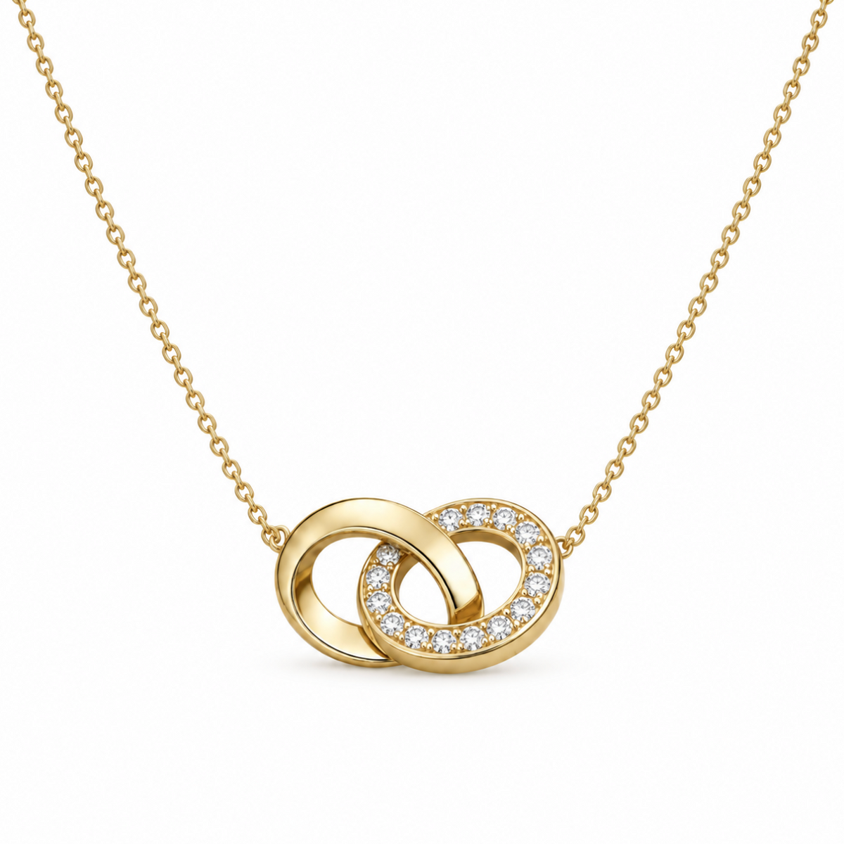 The Elara Link Diamond Infinity Necklace - 14K Gold Vermeil or Sterling Silver Diamond Necklace
