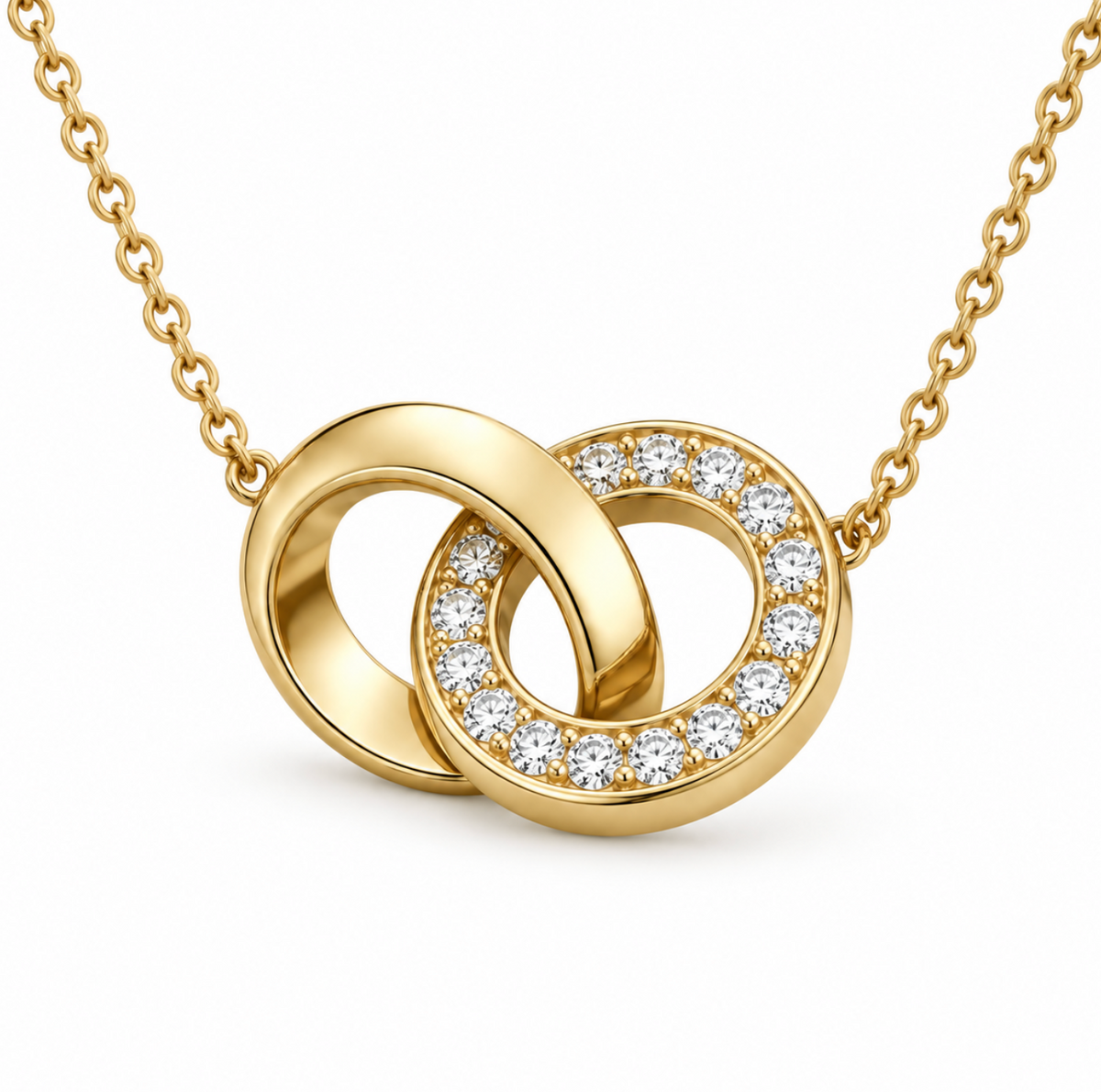 The Elara Link Diamond Infinity Necklace - 14K Gold Vermeil or Sterling Silver Diamond Necklace