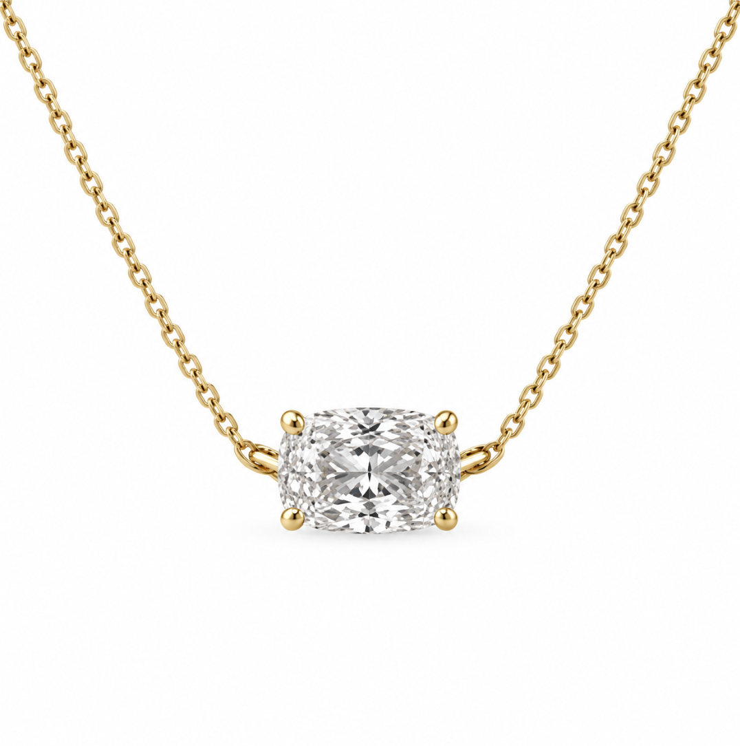 The Millie Diamond Necklace - 14K Gold Vermeil or Sterling Silver Two Carat Diamond Necklace