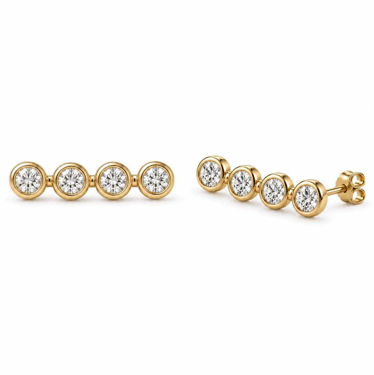 The Parker Crawler Earrings - 14K Gold Vermeil or Sterling Silver with Lab-Grown Diamond Crawler Earrings