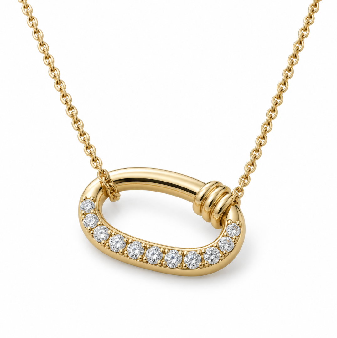 The Sylvie Diamond Necklace - 14K Gold Vermeil or Sterling Silver Diamond Necklace
