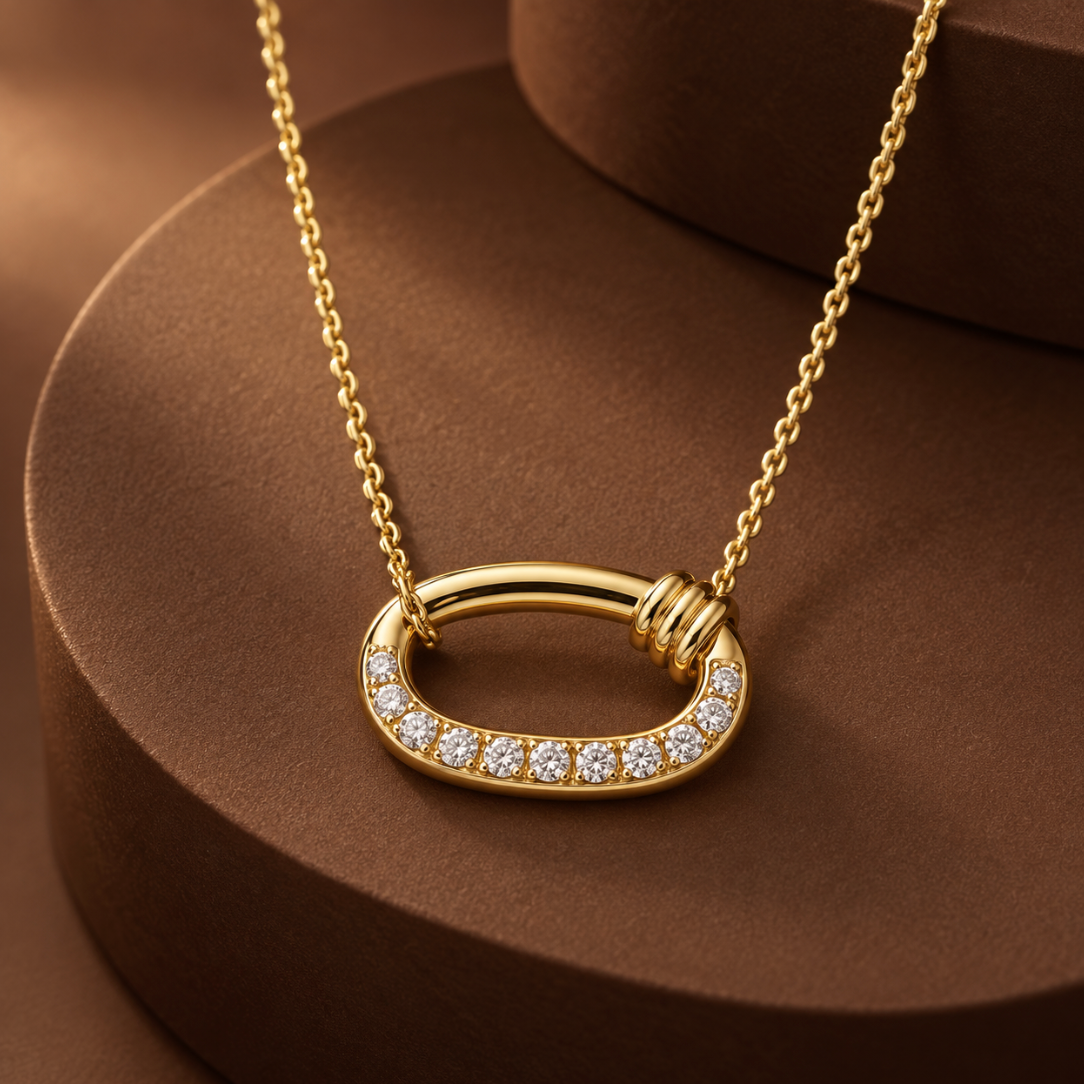 The Sylvie Diamond Necklace - 14K Gold Vermeil or Sterling Silver Diamond Necklace