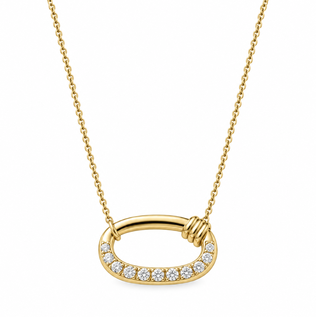 The Sylvie Diamond Necklace - 14K Gold Vermeil or Sterling Silver Diamond Necklace