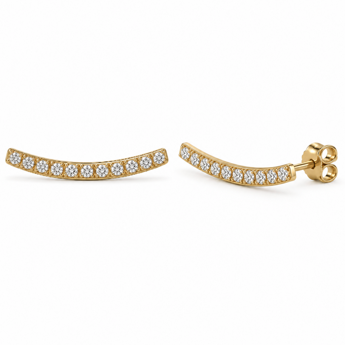 The Wren Crawler Earrings - 14K Gold Vermeil or Sterling Silver with Lab-Grown Diamond Crawler Earrings