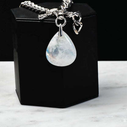 Moonstone Pendant | Sterling Silver Moonstone Necklace Charm by Lolovivi