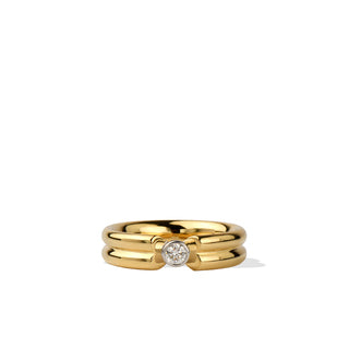 Gold Diamond Ring | Yellow Gold Single Stone 0.2 Carat White Diamond Band