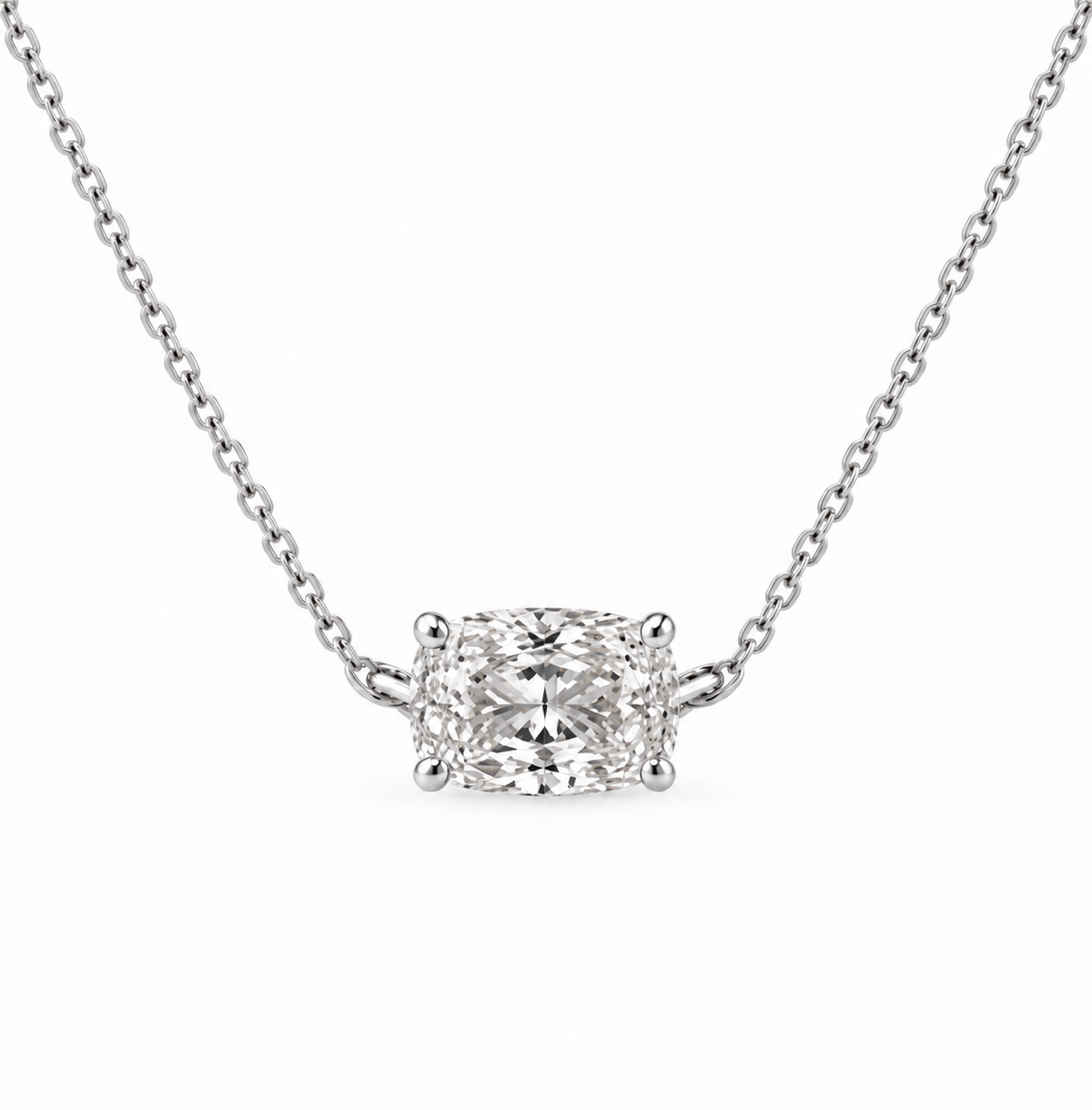 The Millie Diamond Necklace - 14K Gold Vermeil or Sterling Silver Two Carat Diamond Necklace