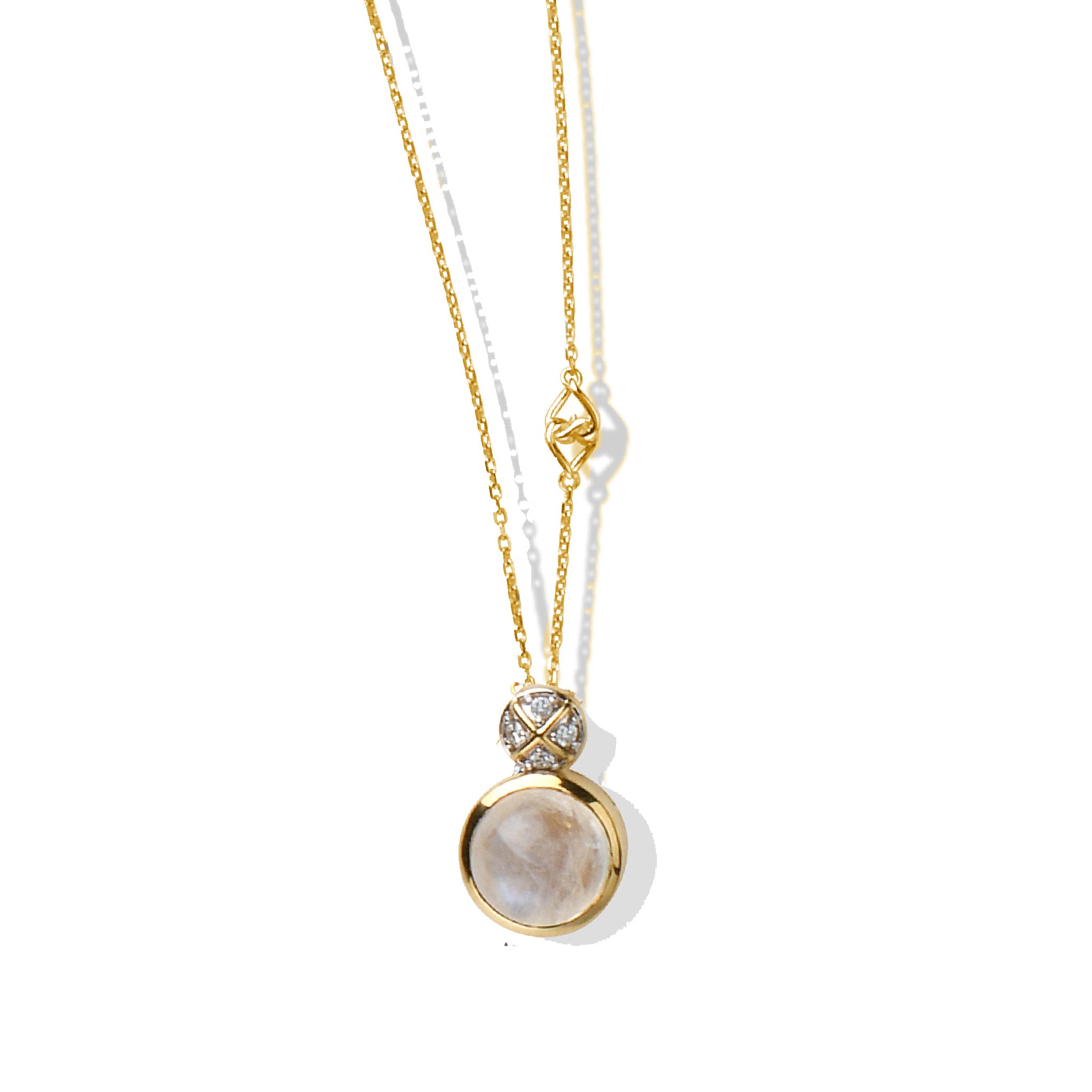 The Opal 14K Solid Gold Diamond Pendant Necklace