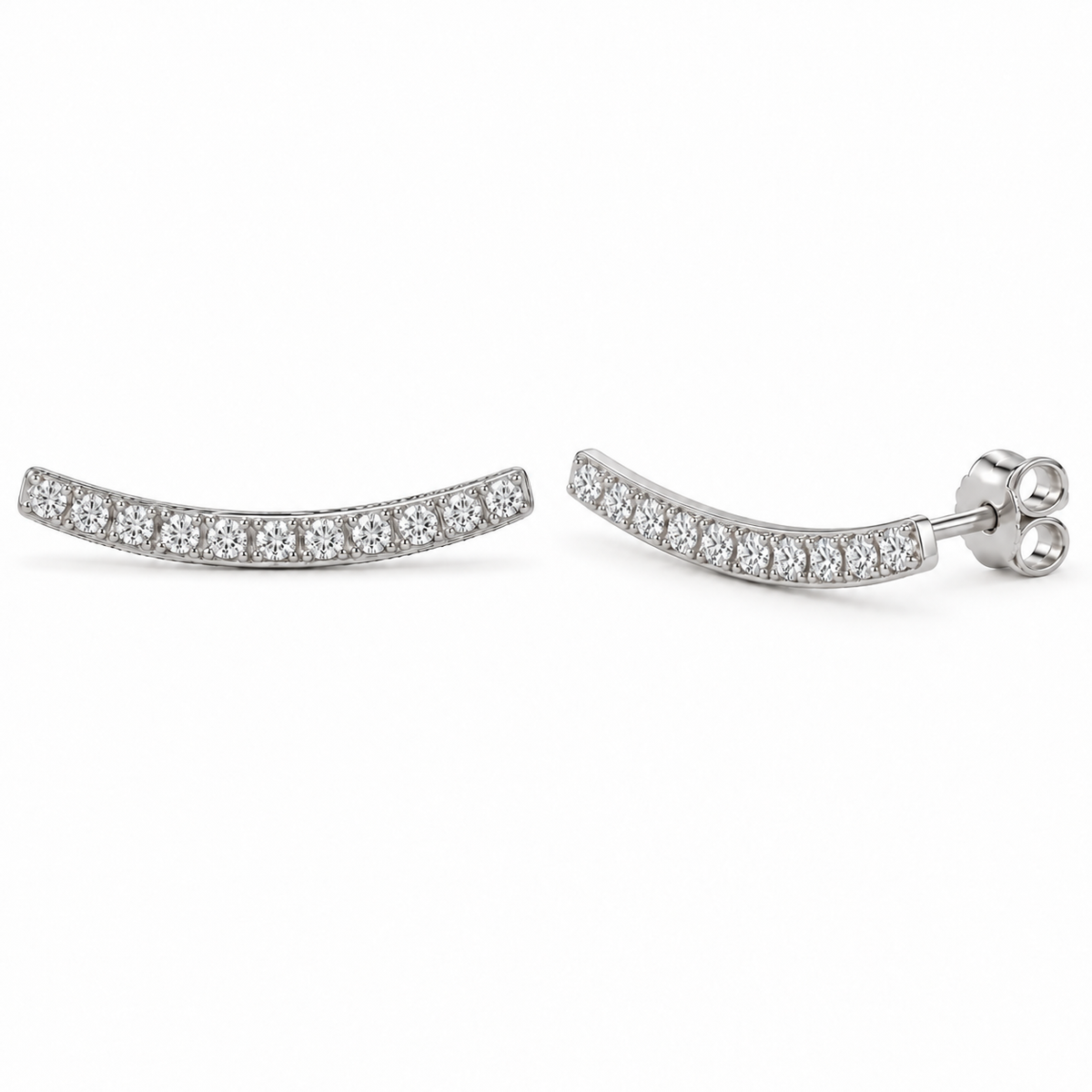The Wren Crawler Earrings - 14K Gold Vermeil or Sterling Silver with Lab-Grown Diamond Crawler Earrings