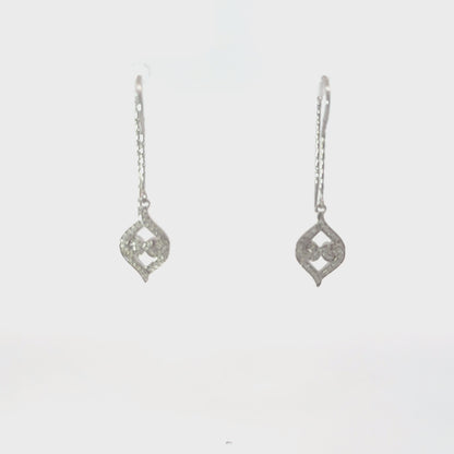 Diamond Threader Earrings | Sterling Silver Natural White Diamond Threader Earrings