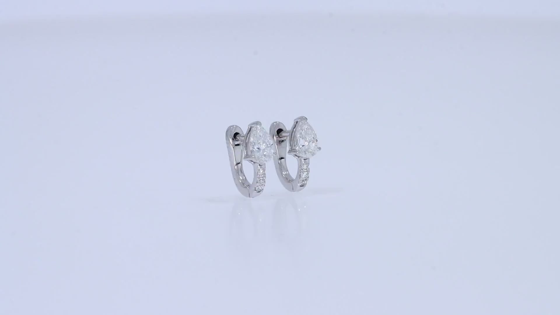 Gold and Silver Diamond Huggie Earrings