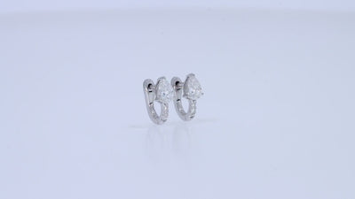 Gold and Silver Diamond Huggie Earrings