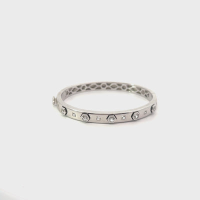 The Eliana Sterling Silver Gemstone Bangle Bracelet