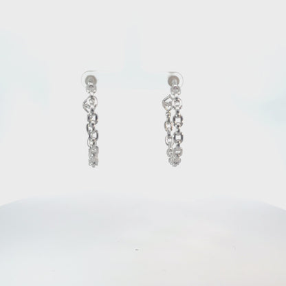 Silver Hoop Earrings | Designer Link Hoop Earrings
