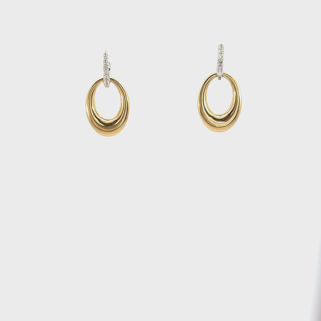 Solid Gold Sterling Silver White Sapphire Knocker Earrings