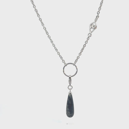 Sterling Silver Black Rutilated Quartz Pendant Necklace