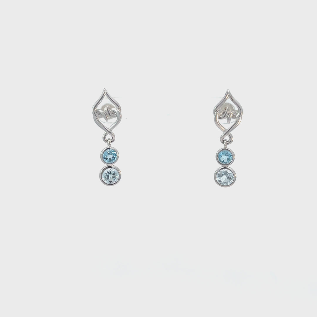 Sterling Silver Blue Topaz Drop Earrings