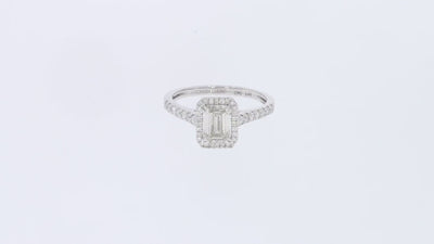 engagement ring with white lab grown diamonds