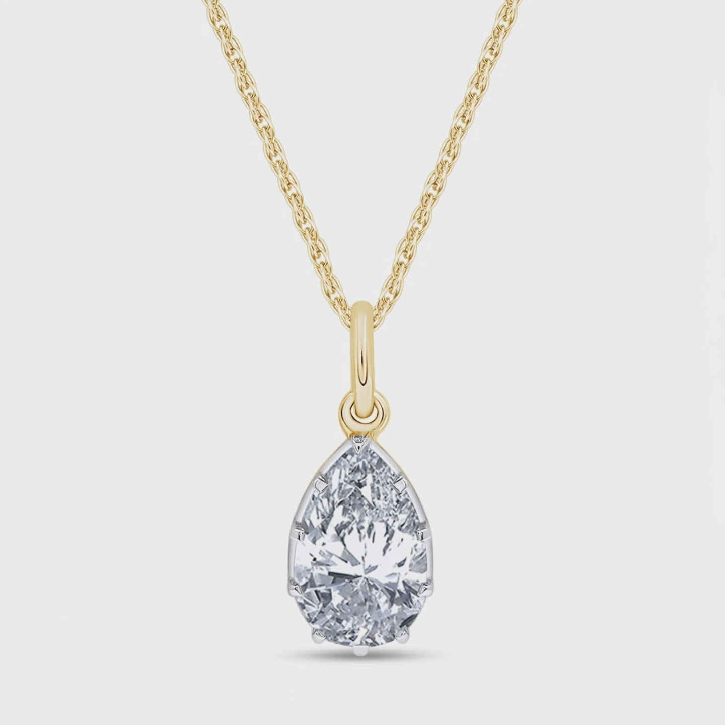 14K Gold Vermeil necklace lab grown diamond