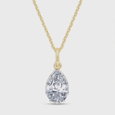 14K Gold Vermeil necklace lab grown diamond