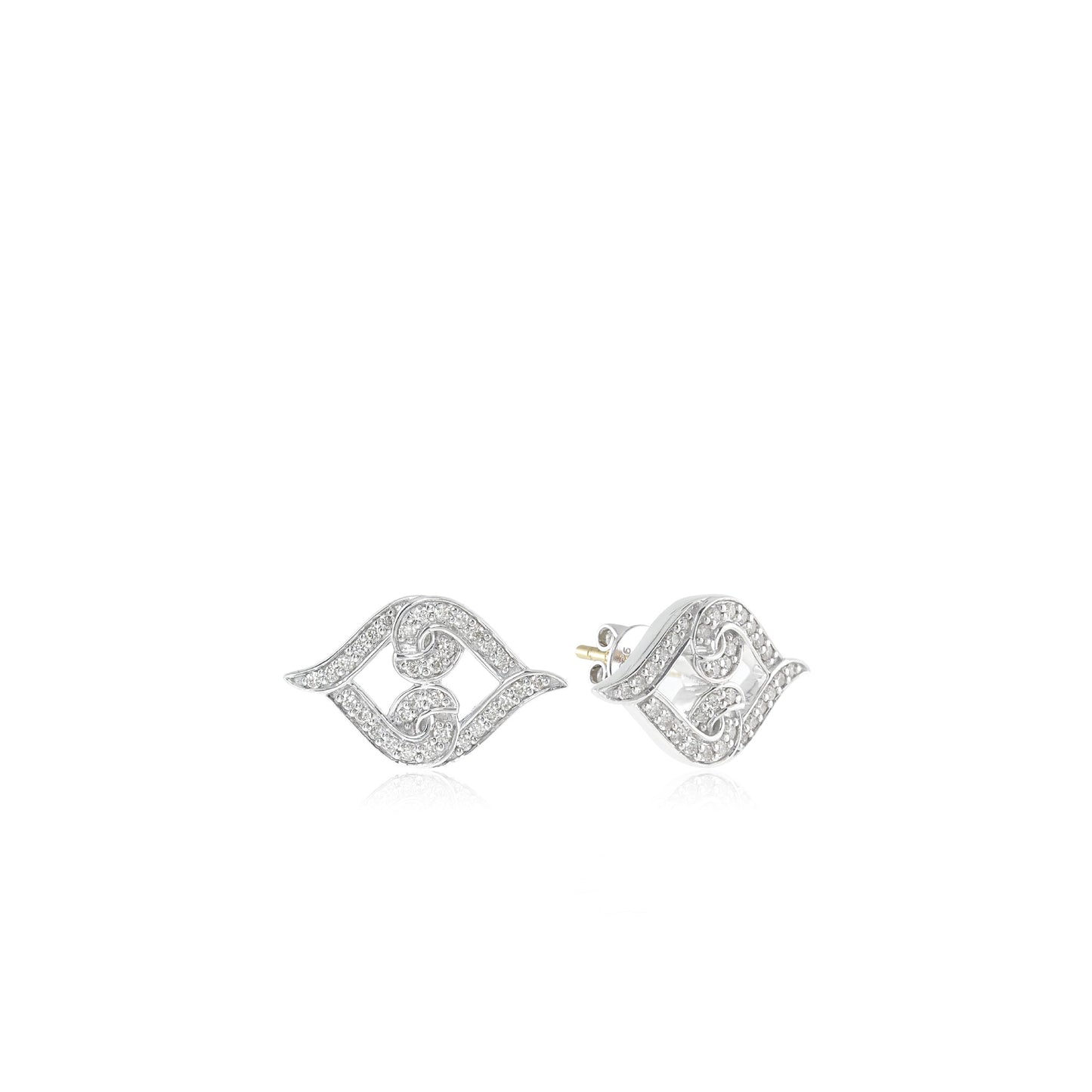 Silver Diamond Studs | Sterling Silver Diamond Stud Earrings