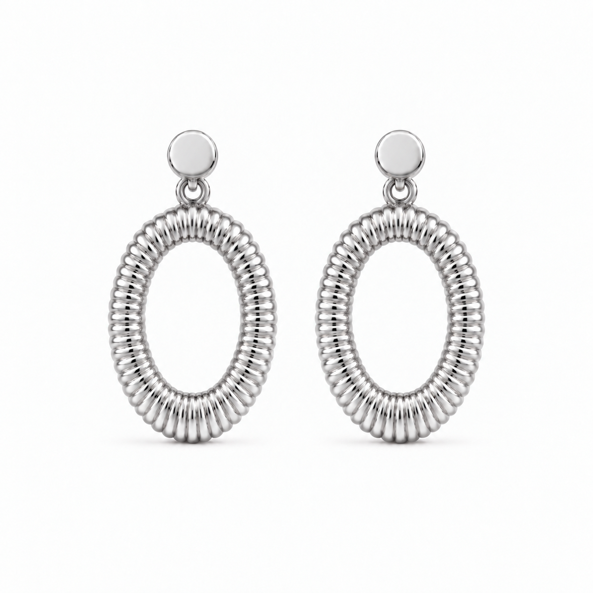 The Kala Ridged Earrings - 14K Gold Vermeil or Sterling Silver