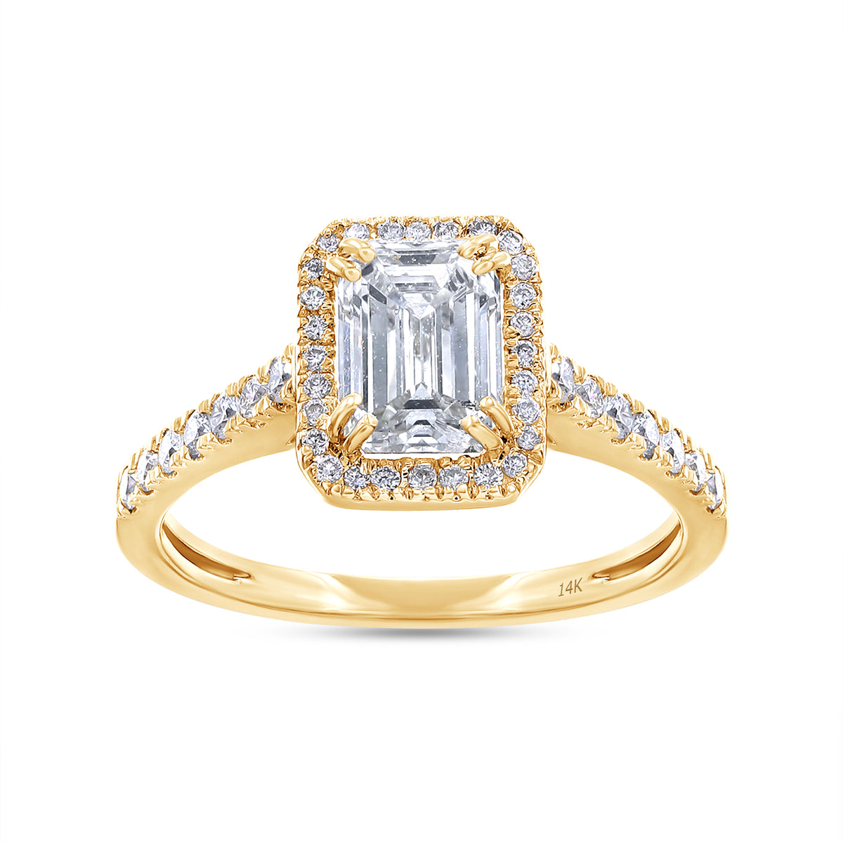 14k Yellow Gold 5/8 ct Round Solitaire Diamond Engagement Ring 14KW Solid Gold Diamond Engagement Ring main image 2