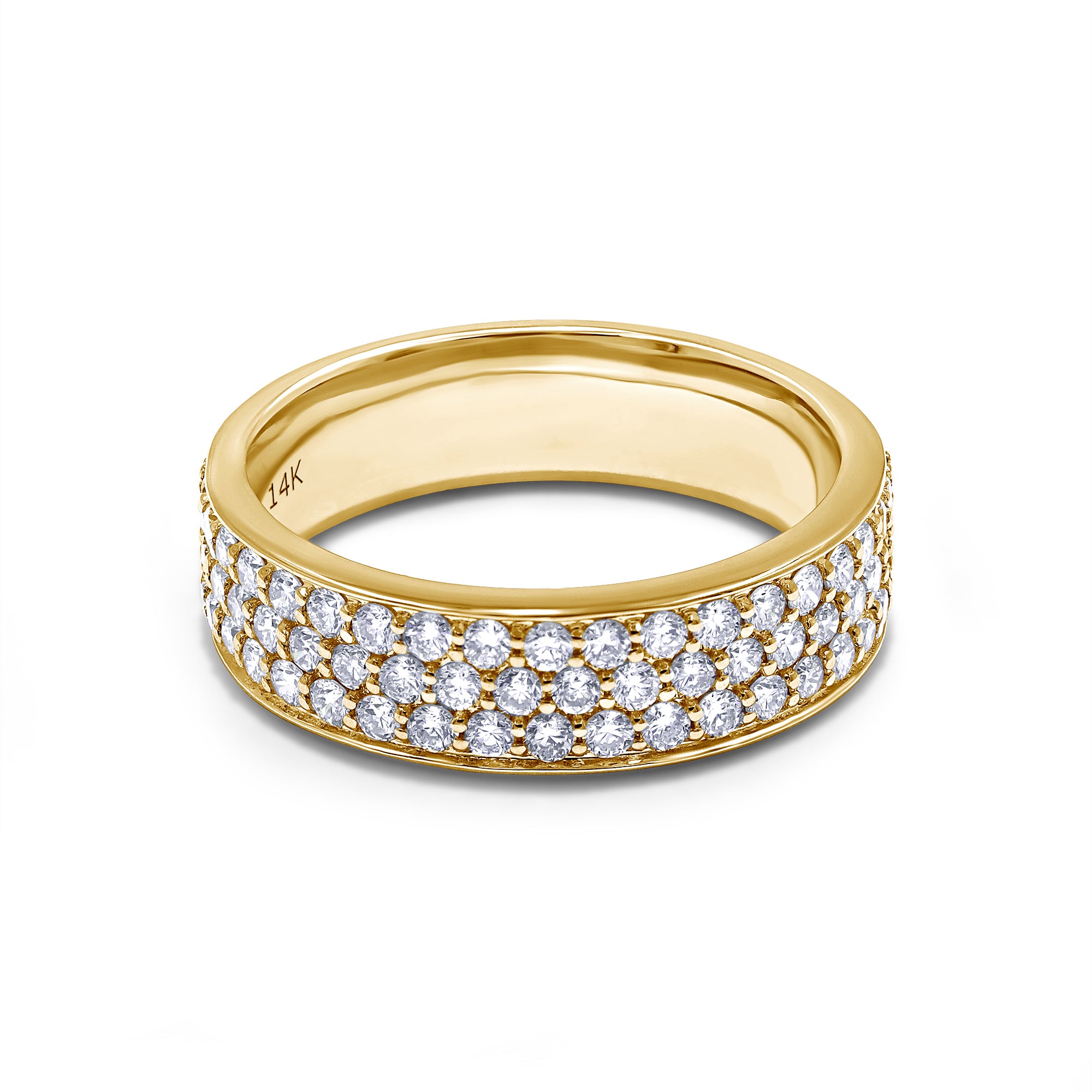 The Amara Single Band Ring - 14K Solid Gold with Lab-Grown Diamonds