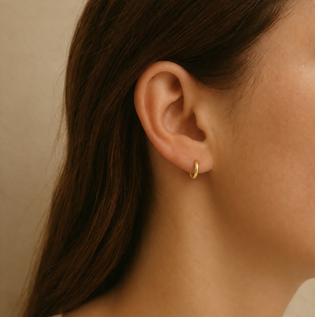 The Taylor Huggie Hoops – 14K Gold Vermeil or Premium Sterling Silver Huggie Hoop