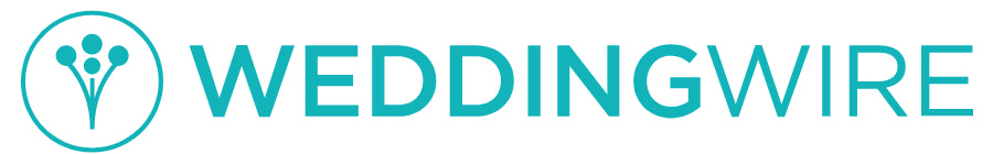 WeddingWire logo with a stylized flower icon and text on a white background
