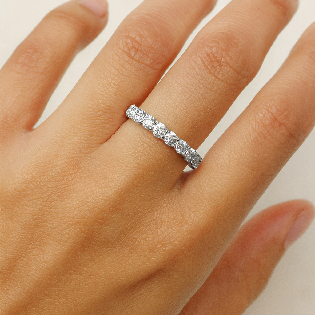 White gold diamond lab engagement ring 