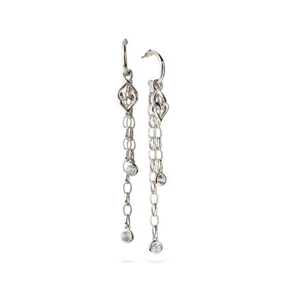 Metropolis Sterling Silver Dangle Chain Earrings - Lolovivi 